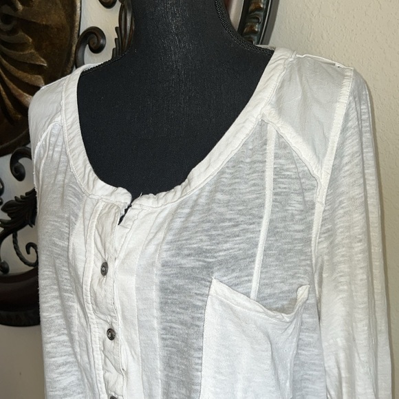 We The Free Women’s Stargazer 100% Cotton Henley 3/4 Sleeve Tunic Top Medium - Picture 7 of 11